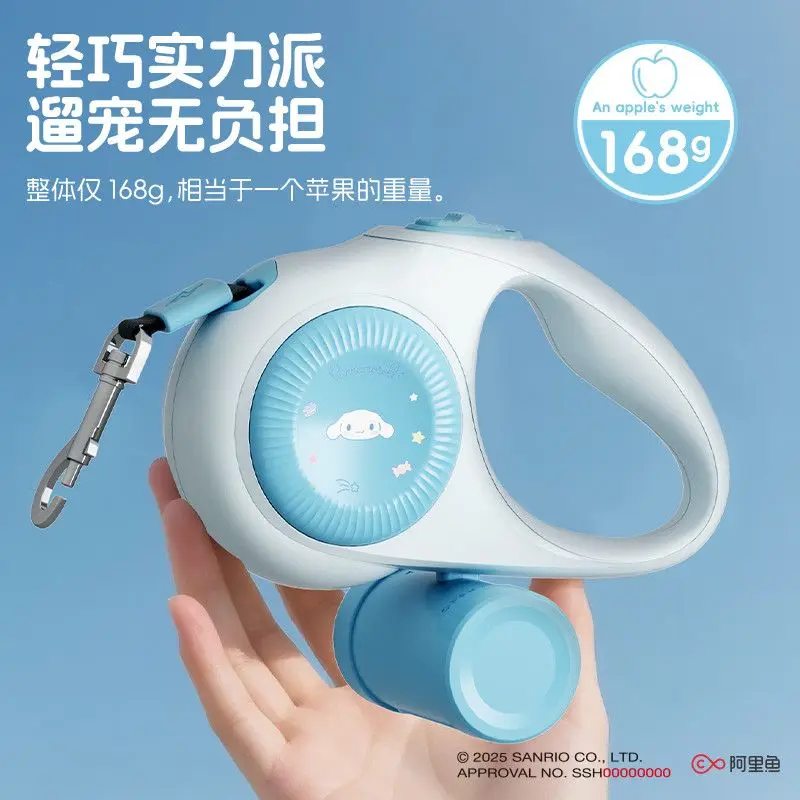 Kawaii سانريو مرحبا كيتي الكلب يؤدي لطيف أطواق كلب القط الجر حبل مقود الحيوانات الأليفة التلقائي قابل للسحب الكرتون مستلزمات الحيوانات الأليفة الجديدة