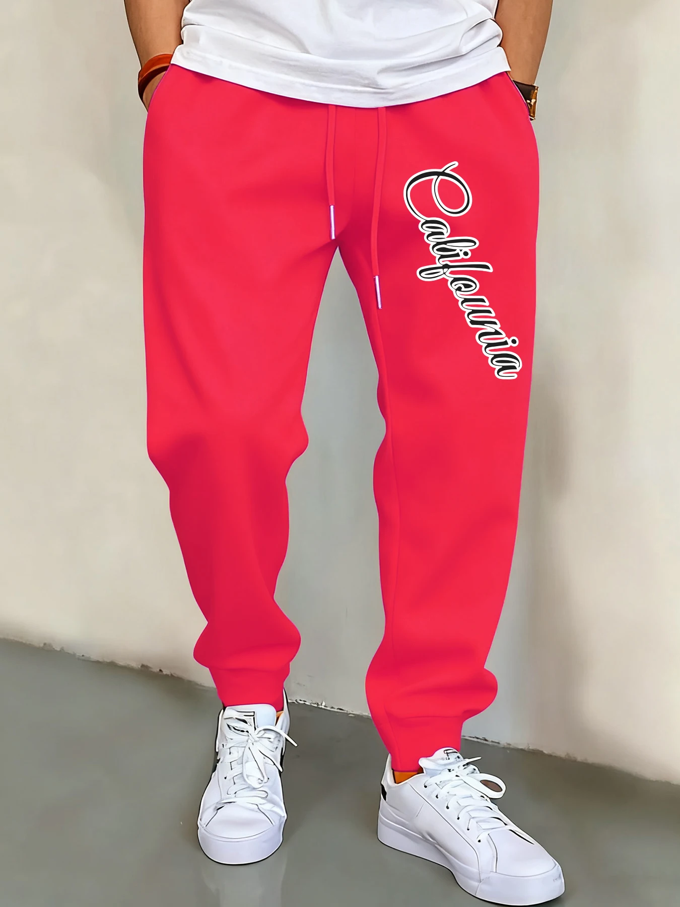 

California West Coast Print Mens Retro Sweatpant Casual Basic Pants Drawstring Pocket Sweatpants Unisex Fashion Retro Pant