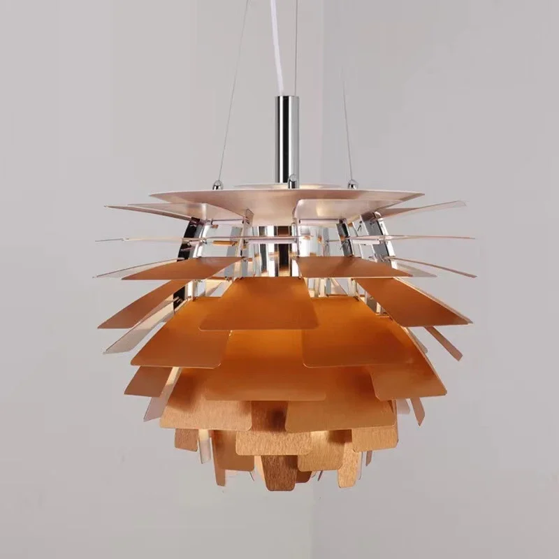 Artischocken-Stil Tannenzapfen Pendel leuchte moderne LED dänische Design für Wohnzimmer Küche Wohnkultur Aluminium hängenden Kronleuchter