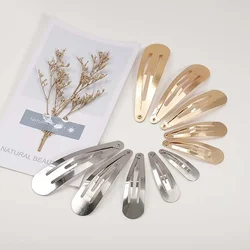20pcs 4/5/6/7/8CM Oval BB Hairpins for Girl Waterdrop Shaped Hair Clip Base Barrettes for Hair jewelry Making DIY Accessories