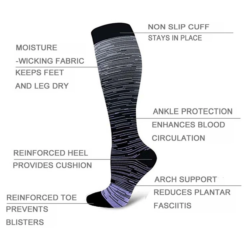 Unisex-Kompressionssocken, Strümpfe, beste Krankenschwestern, Wandern, Reisen, Flugsocken, Laufen, Fitness-Socken – Detail 3
