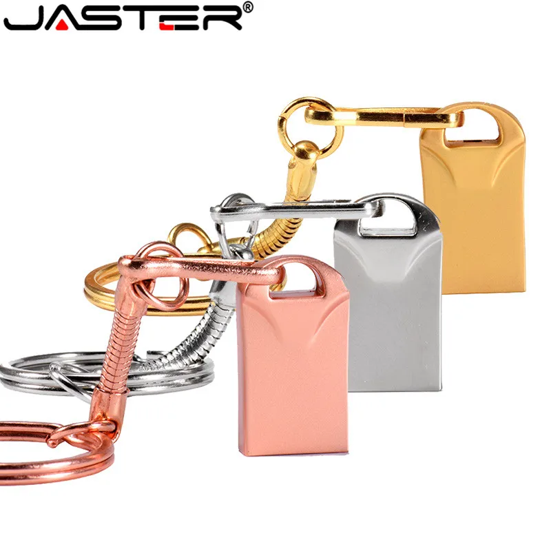 JASTER free logo USB 2.0 4GB 8GB 16GB 32GB  флешка 64GB Flash Pen Drive Metal  Memory Stick  drive Button U disk