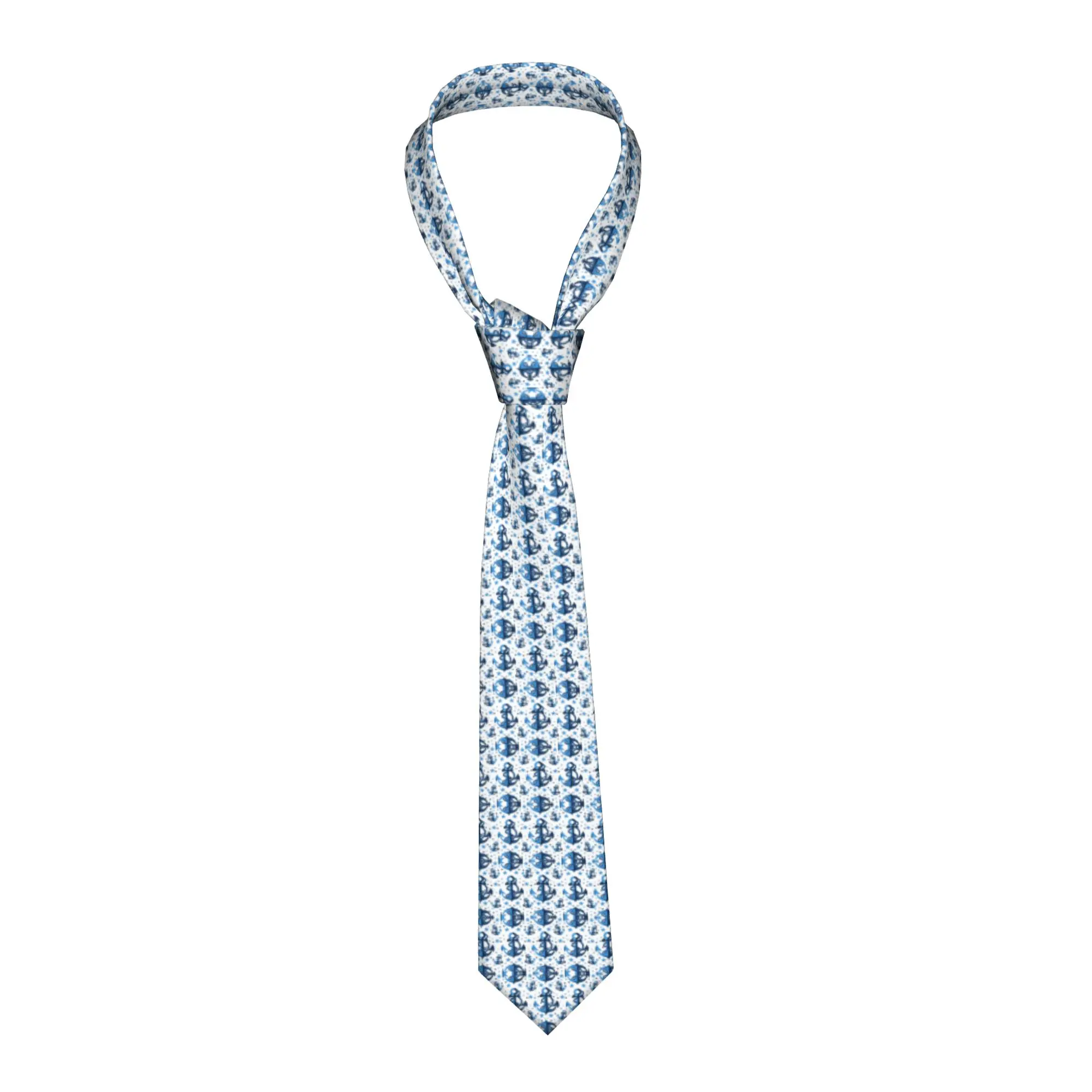 

Мужской шелковый галстук с индивидуальным дизайном: Капитанский якорь, компас, морские приключения, моряк. Формальный, для вечеринок.