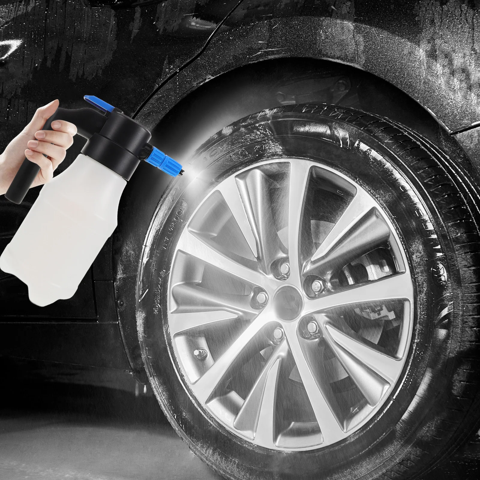 

Electric Foam High Capacity Water Tank Adjustable Nozzle Car Pump Sprayer Car Detailing Wash Tool Garden Hose