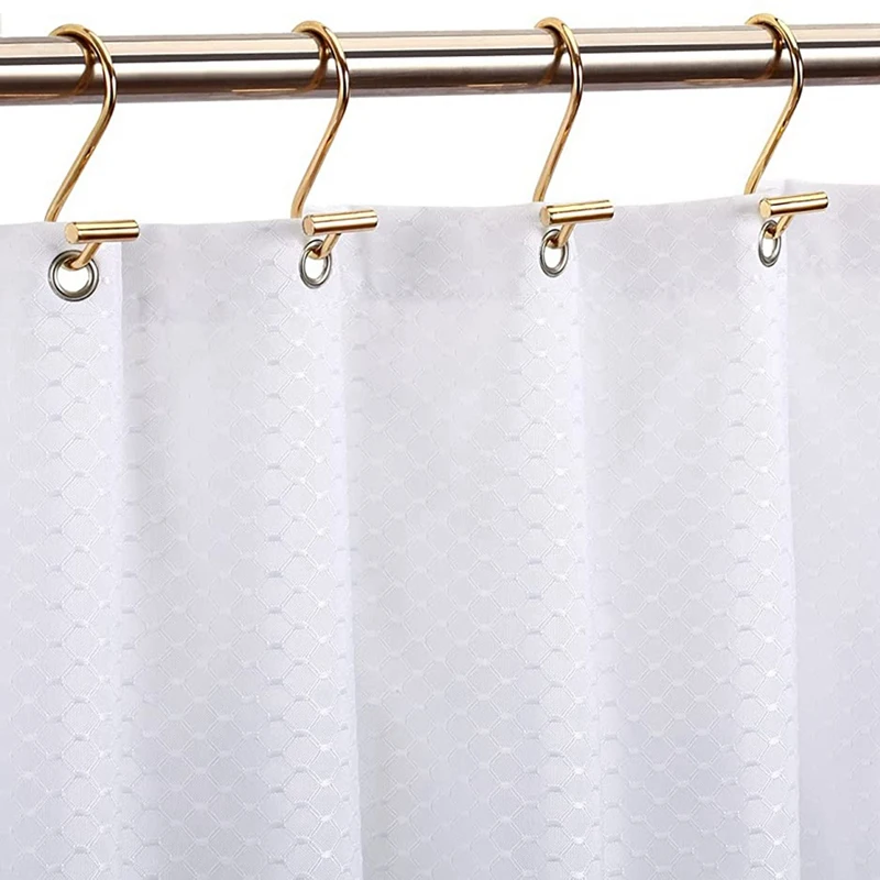 Shower Curtain Hooks Rings,Brass Decorative Shower Curtain Rings For Bathroom Shower Rod,Shower Hooks Hangers T Shaped