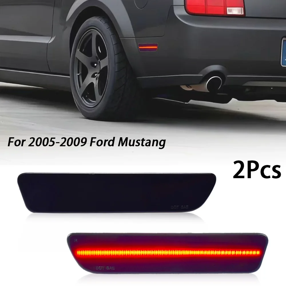 For Ford Mustang 2005 2006 2007 2008 2009 Side Marker Light For Mustang Red Parking Lamp LED Rear Bumper Back Side Marker lamp