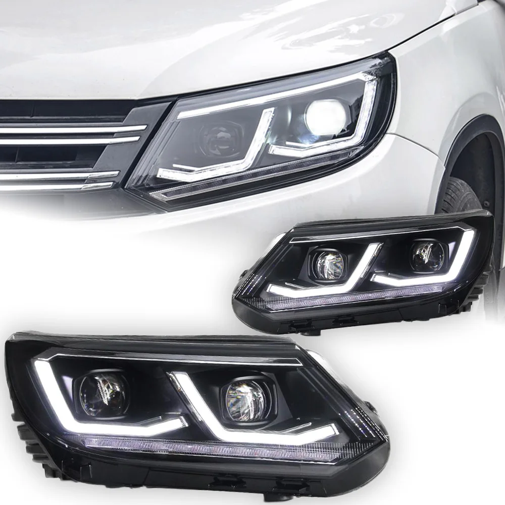 Car Lights For VW Tiguan Headlight Projector Lens 2007-2016 Dynamic Signal Head Lamp LED Headlights Drl Automotive Accessory