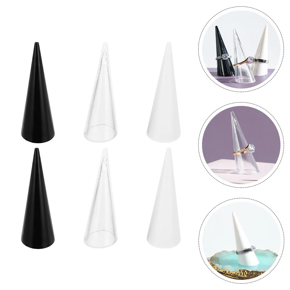 

6Pcs Durable ABS Finger Ring Holder Display Rack Practical Jewelry Storage Organizer Ring Stand ABS Finger Jewelry Bracket