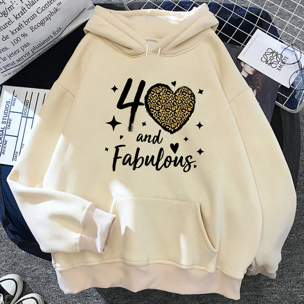 

40 Ans 40th Years Birthday hoodies women Winter y2k aesthetic vintage 90s hoddies clothes women Kawaii sweatshirts