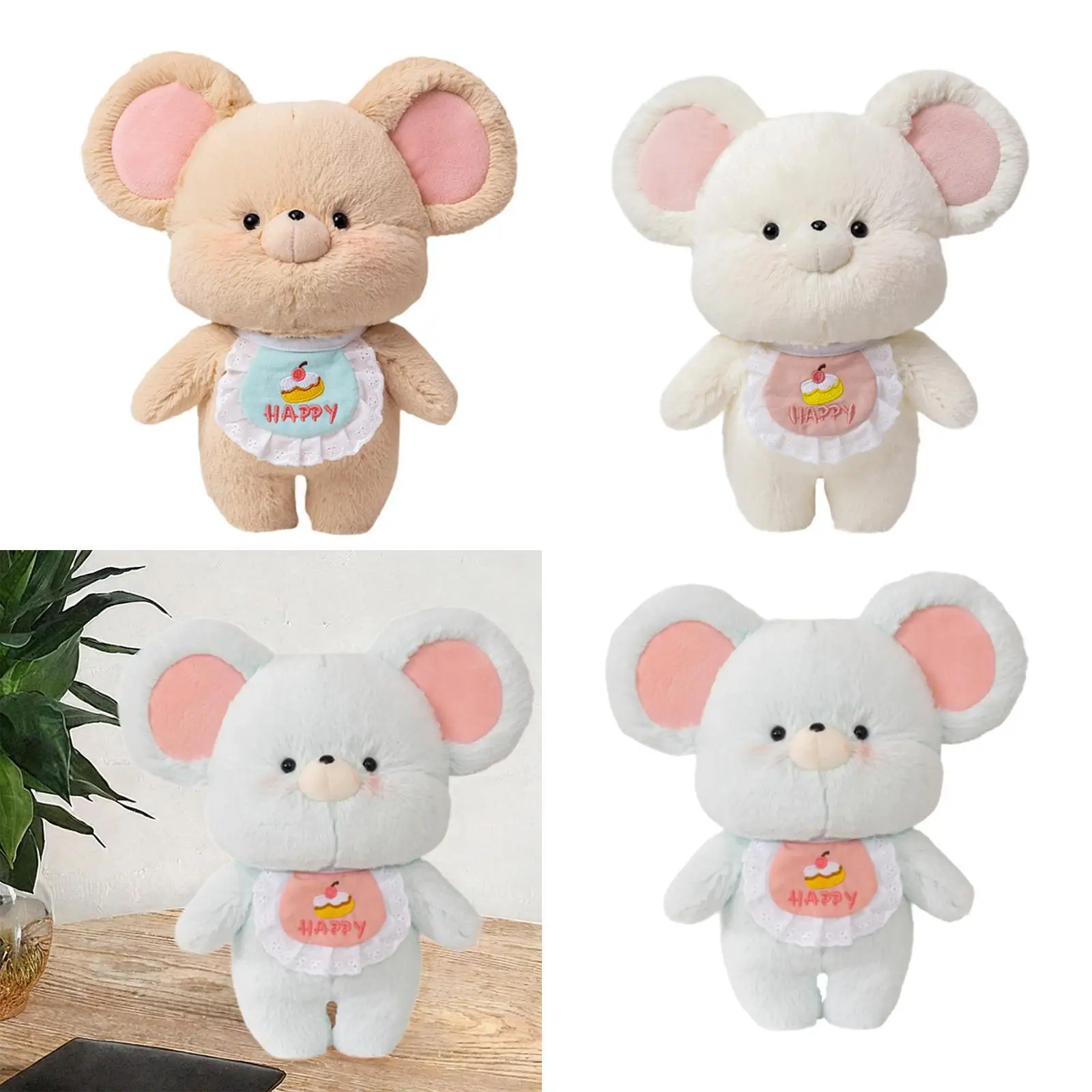 Mice Plush Doll Toy Huggable Home Decoration Kids Toy Adorable Mouse Plush Doll