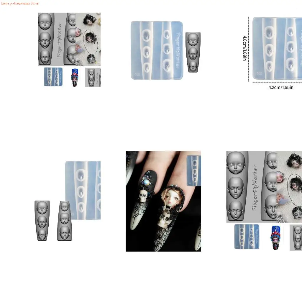 

F92D Doll Face Art Mold Silicone Stamping Embossing Accessories Mould