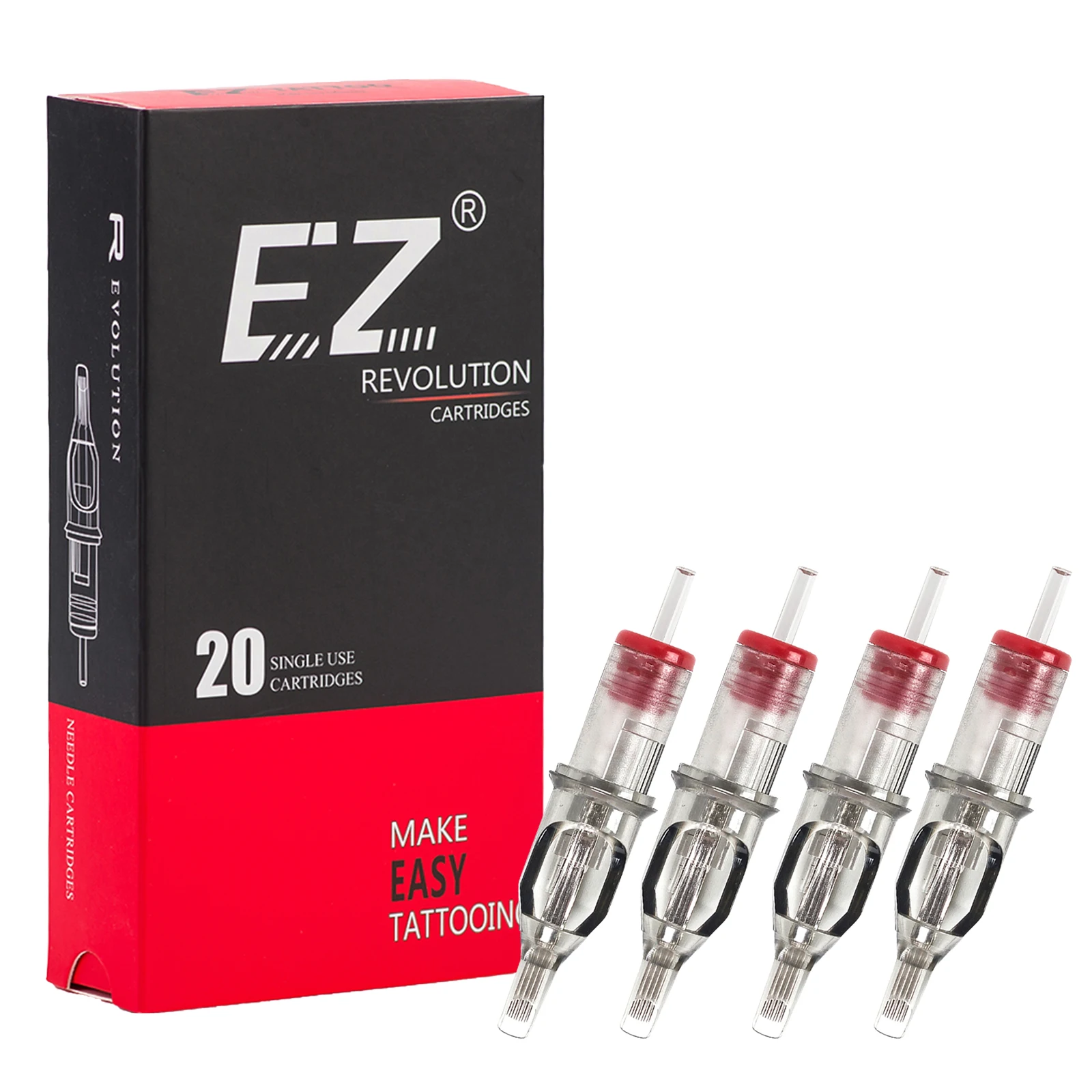 EZ Revolution Tattoo Needles Cartridge Curved Magnum Round Magnum # 10 (0.30 mm )  Long Taper 5.5 mm Tattoo Supply 20 pcs /box