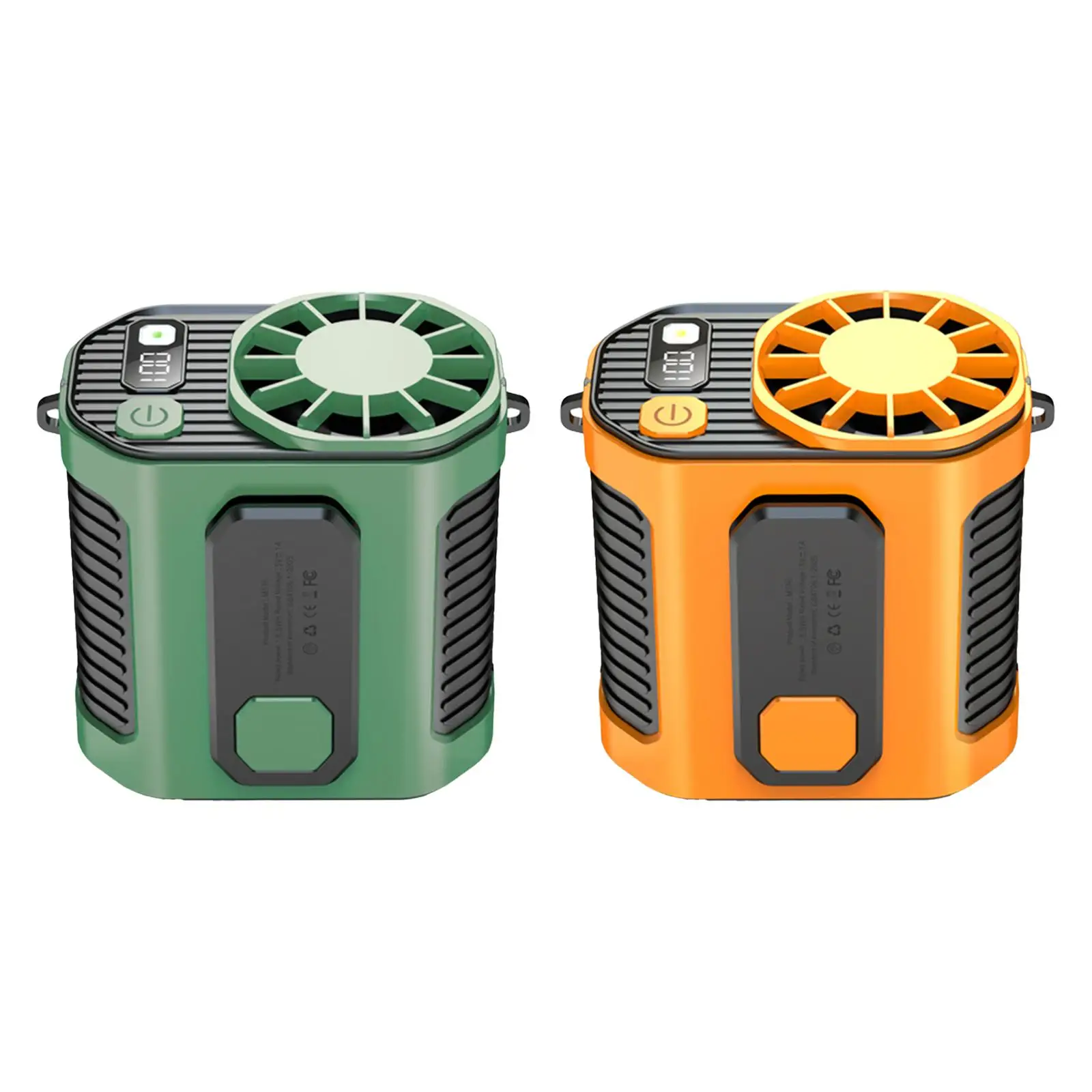 Ventilateur de ceinture compact aste à débit d'air réglable, équipement de taille, mains libres, adaptée pour la randonnée, le chantier, le camping, l'escalade en plein air, 100