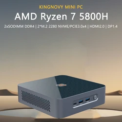 Tuofudun AMD Gaming Mini PC Ryzen 7 5800H Ryzen 5 5600H 2 * DDR4 NVMe SSD 2.5G LAN Desktop Gamer Mini Computer HTPC USB3.2 WiFi6