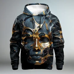 Sudaderas con estampado de cara 3D para hombre, ropa de tendencia de Hip Hop, Harajuku Y2k, Sudadera con capucha de gran tamaño, Camisa con capucha informal de moda, otoño