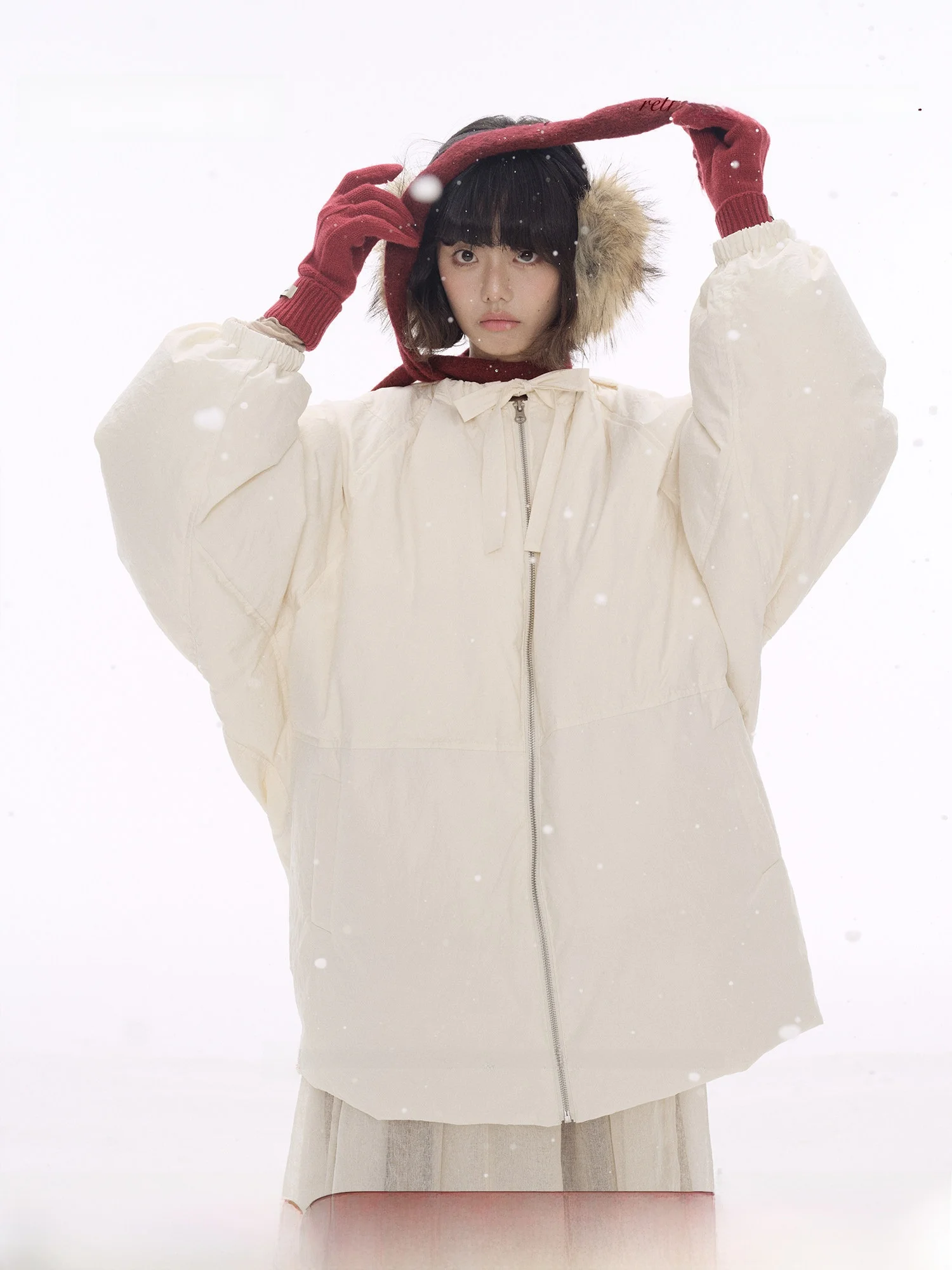 

Warmth And Sle: TIONGTIONG Japanese Aesthetic Women's down Jaet with Belt 90% White Du down Cozy Long Sve Coat