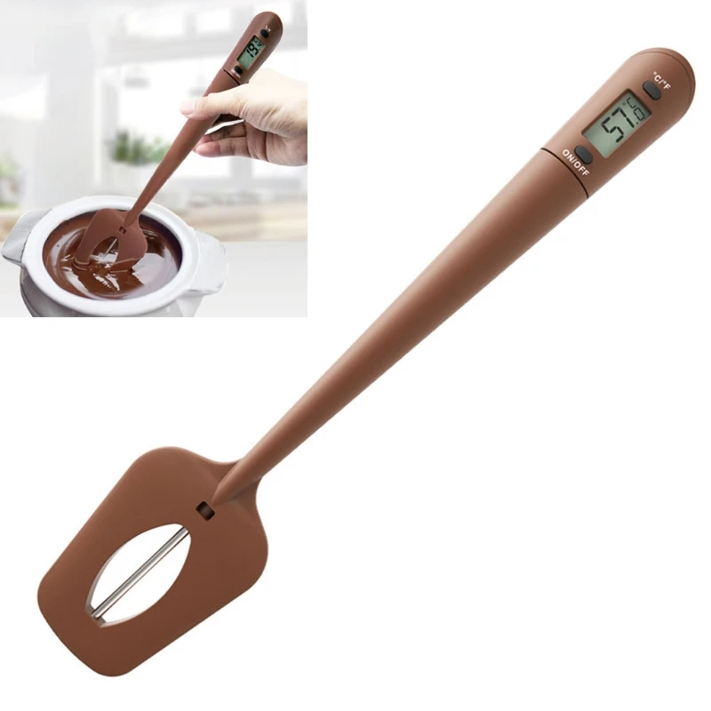 Termómetro silicona para dulces, termómetro Digital con espátula, profesional