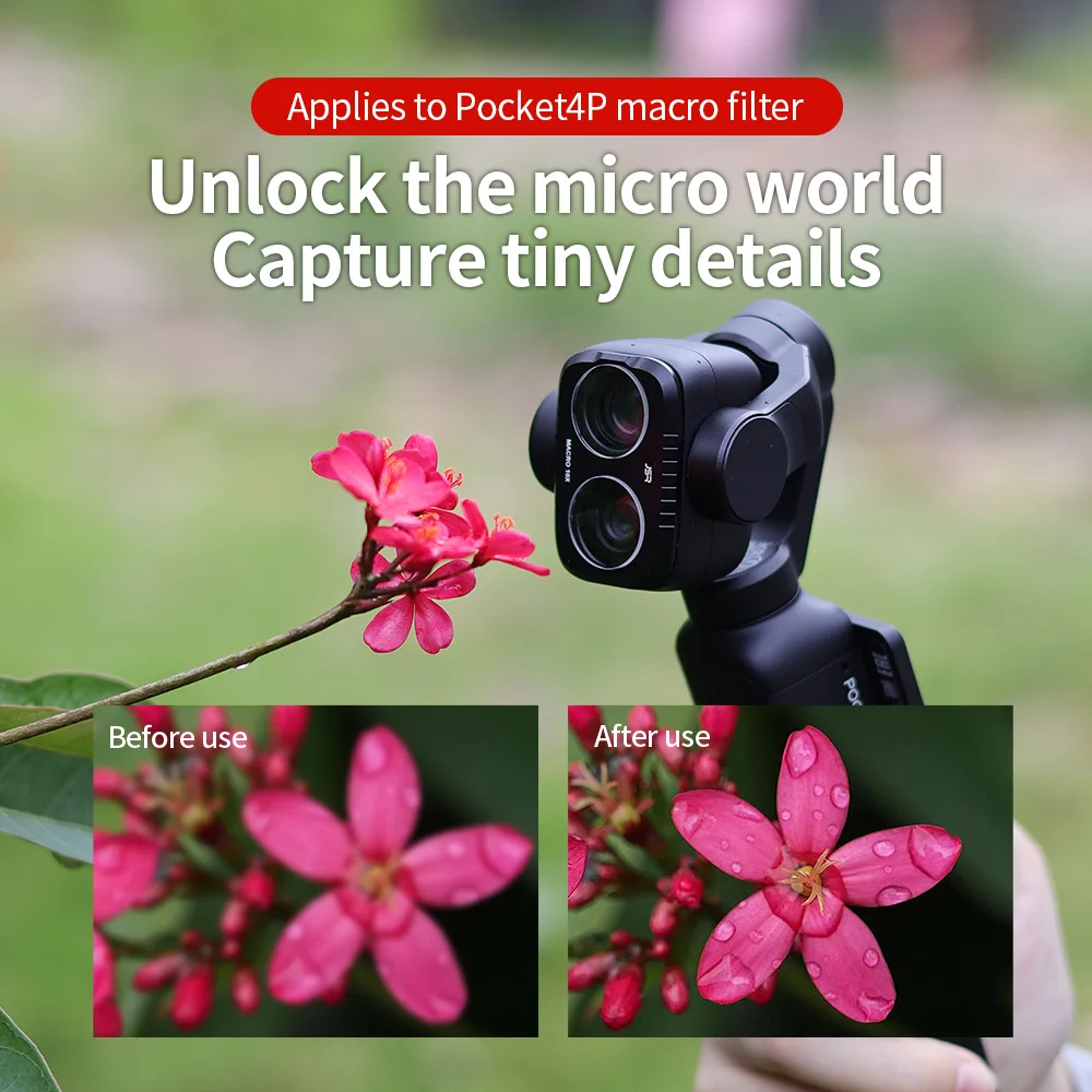 Suitable for DJI Pocket 4P Macro Lens Close-Up High-Definition Lens for micro Photography of Flowers, Plants, Insects, Etc