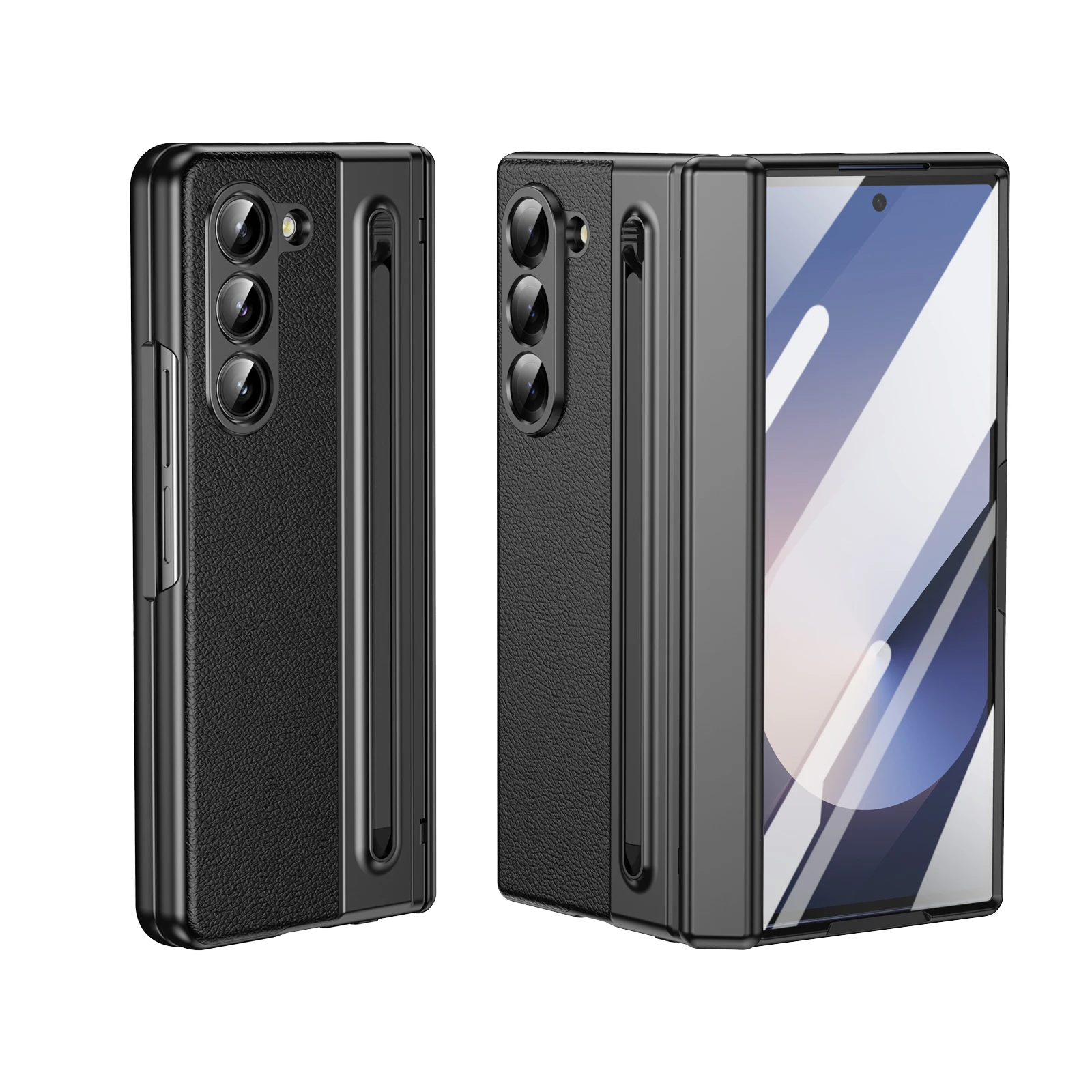 Full Boby Glass Film with Pen Hinge Case  for Samsung Galaxy Z Fold8 Ultra Fold 8 7 6 5 4 3 Fold7 Fold4 Fold5 Fold6 Fold3
