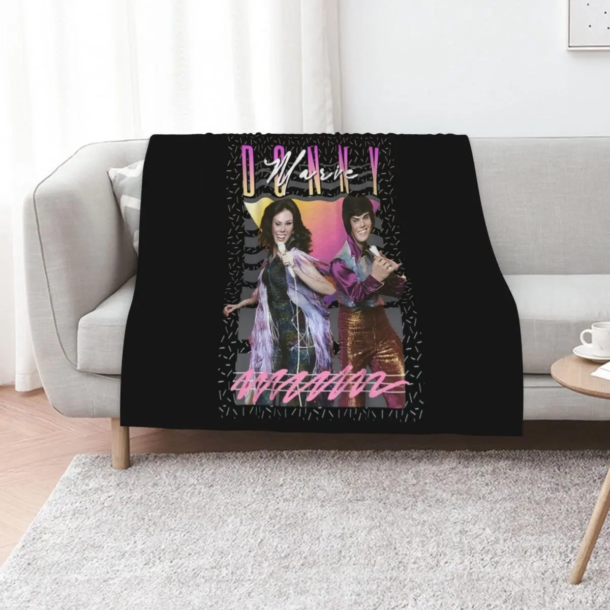 Donny and Marie Osmond 80s Retro Aesthetic Fan Art Throw Blanket Thins Summer Luxury Furrys Blankets