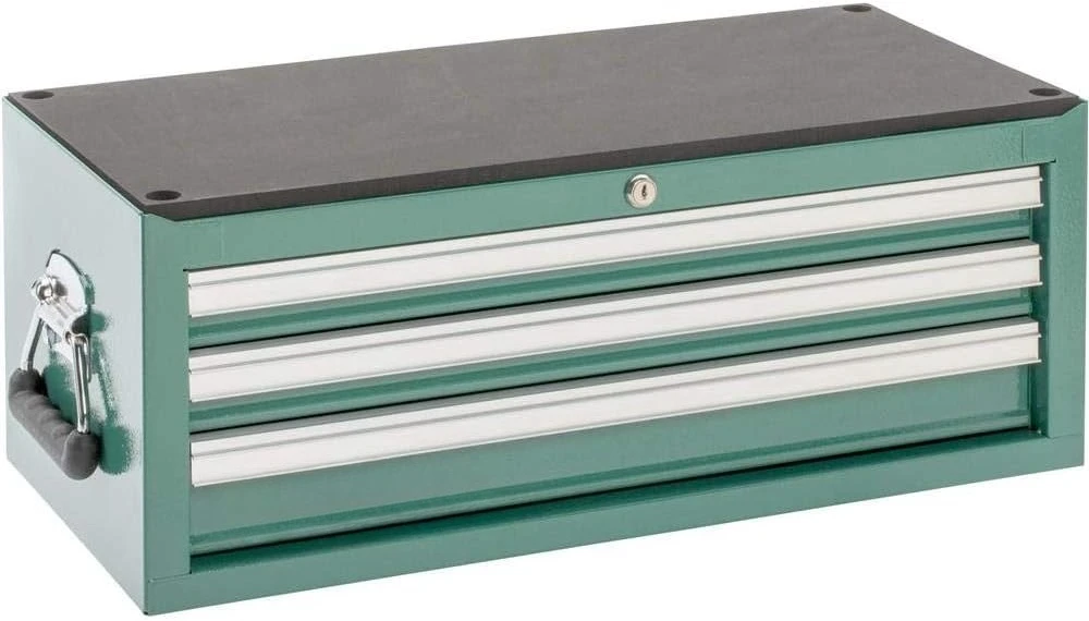Industrial Metal 3 Drawer Mid Riser Storage Chest With Ball Bearing Slides, Heavy Duty Tool Cabinet Organizer Box For Workshop Garage Repair Station,