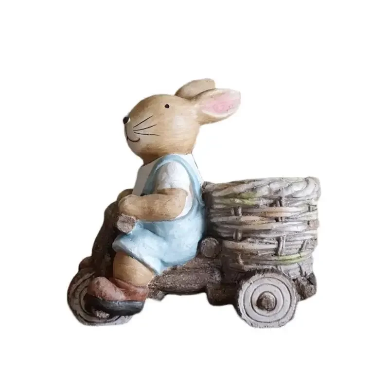 Garden bunny flower pots, Halloween bunny decorations, outdoor cute little animal ornaments