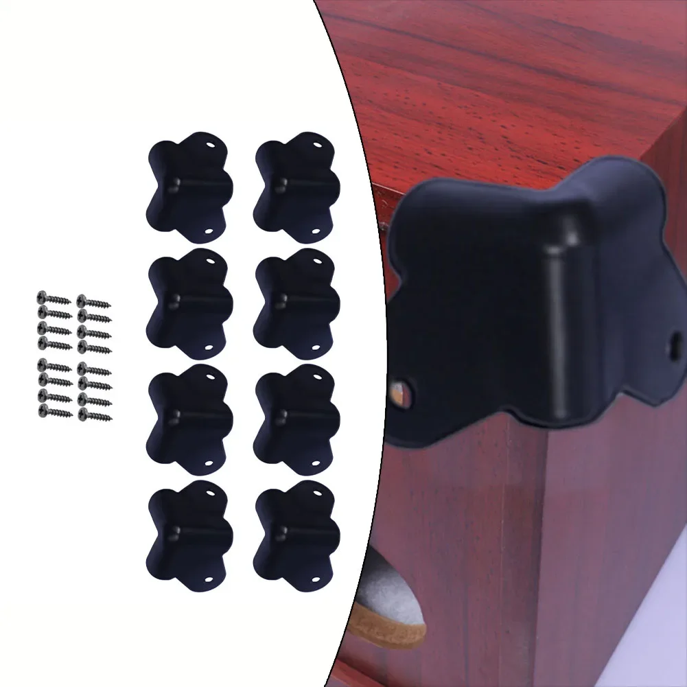 

8 PCS Guitar AMP Corner Black Cabinet Speaker Protectors Protect Parts With Srew Plastic Guitars Ukulele Bass Instruments Parts