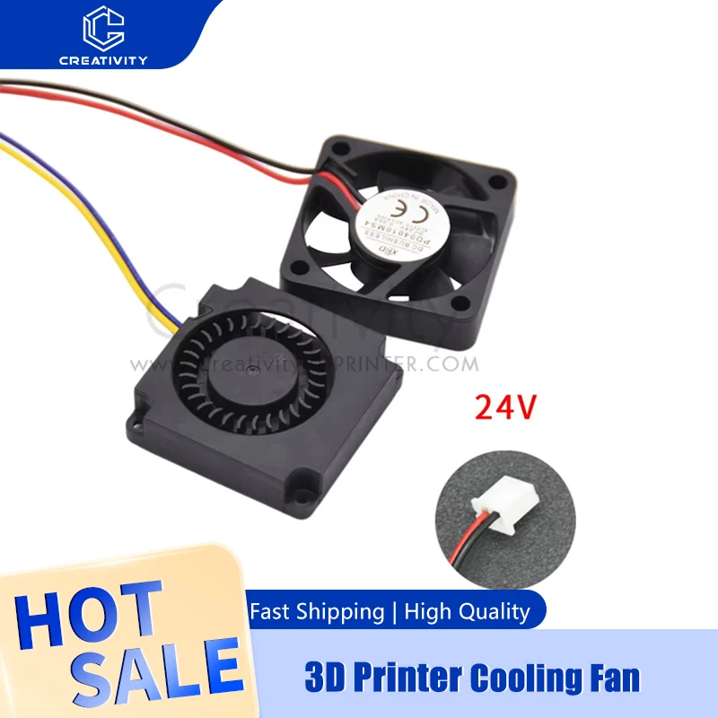 Ventilateur de refroidissement pour extrudeuse en plastique noir DC24V, impression 3D 4010 3D adapté aux modèles Ender3 V2 Ender3/Ender3Pro CR10