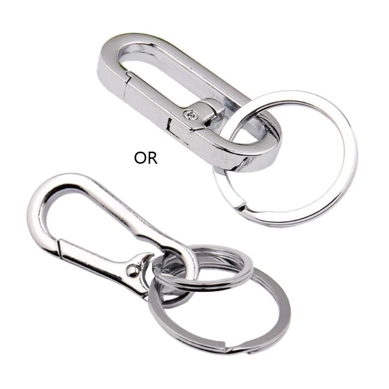 P5ED Stainless Steel Carabiners Clips Keychain Hook Buckle Single Loop Indoor Outdoor Tools for Backpack Camping Hiking