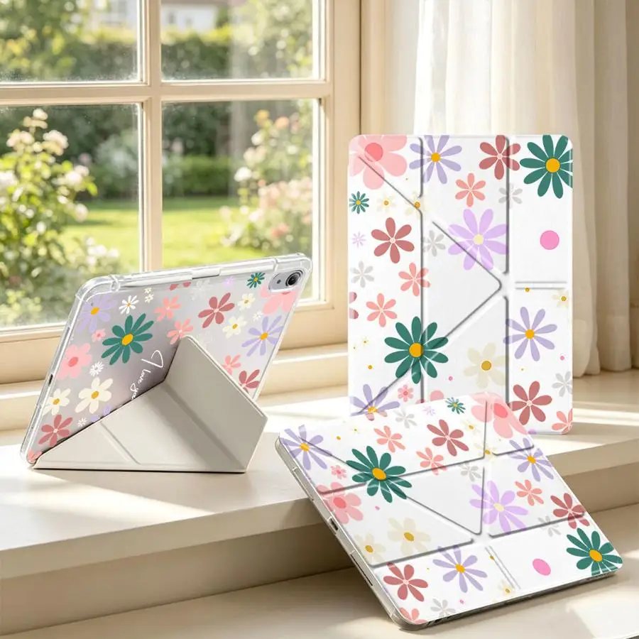 With Pen Slot Cover Tablet Case For Samsung Galaxy Tab A11 A8 S10 Lite S9 Plus S7 FE A9 Plus S8 Colorful Daisy Print
