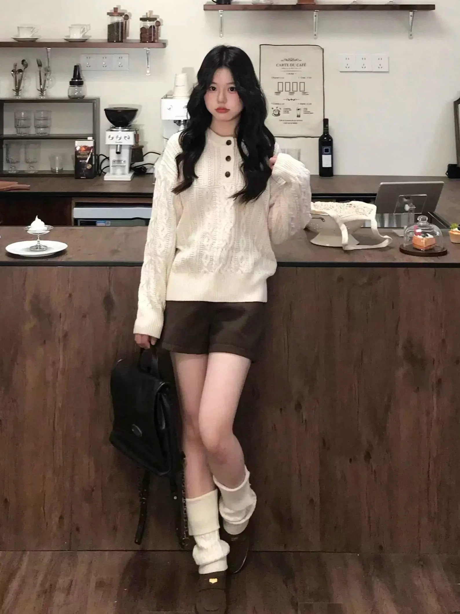 Suéter de Punto ueso Estilo Coreano para Mujer, Ropa de Abrigo de Otoño e Invierno, Cuello Alto Hoado, Suave, Manga Larga