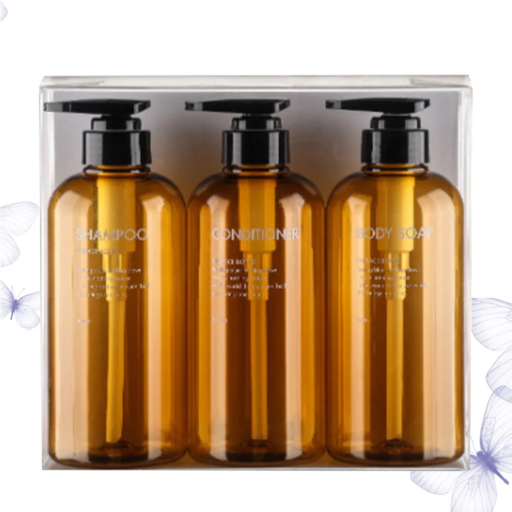ขวดปั๊มสีน้ำตาลขนาด 500 มล. 3 ชิ้น ความจุขนาดใหญ่ ใช้ซ้ำได้ สำหรับใส่โลชั่น อิมัลชั่น เหมาะสำหรับการเดินทาง ใช้ในบ้าน ตั้งแคมป์ หรือแบ่งบรรจุ
