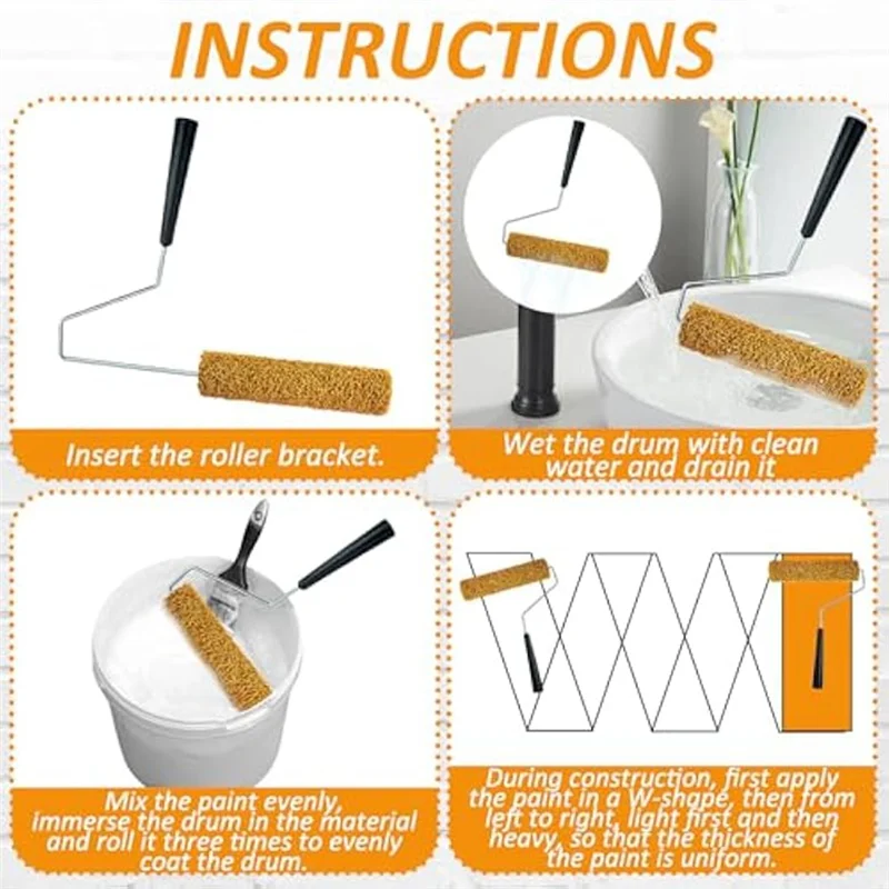 

ABLK Маленький текстурированный валик для краски, 9 дюймов, 4 шт., для покраски стен, потолка, попкорн, обустройство дома