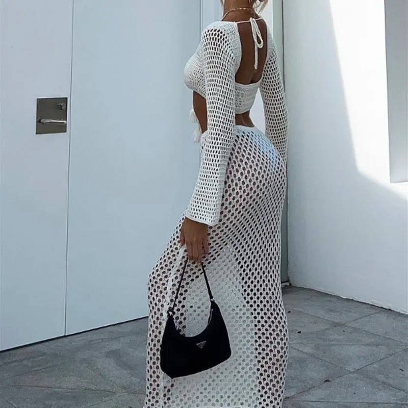 

Sexy See-tough Knitted Set with Tassels for European Summer Breathable Loose Fit Two-piece Set Suitable for Men