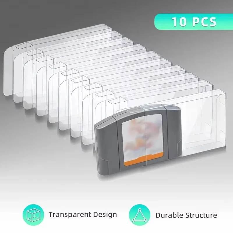 For N64 Gaming Cartridge Case - Ultra-Thin 0.3mm PET Protective Case, Vintage Gaming Collection | Transparent | Moisture-Proof