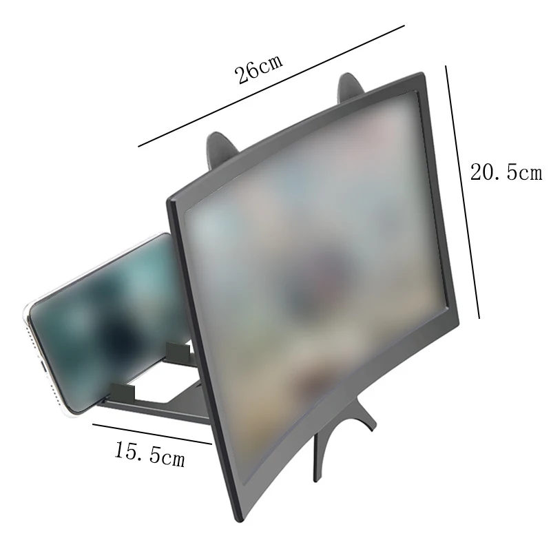 Curved Screen Smartphone Screen Amplifier Portable Folding 12-inch Screen Amplifiers For Smart Mobile Phone Accessories