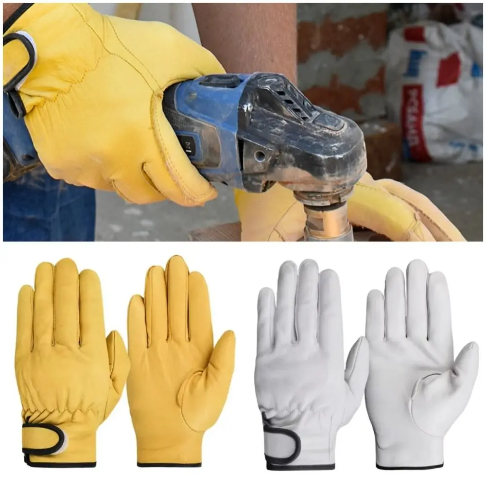 

Sheepskin Leather Work Gloves Workers Work Safety Protection Welding Gloves Sports Motorcycle Driver Wear-resistant