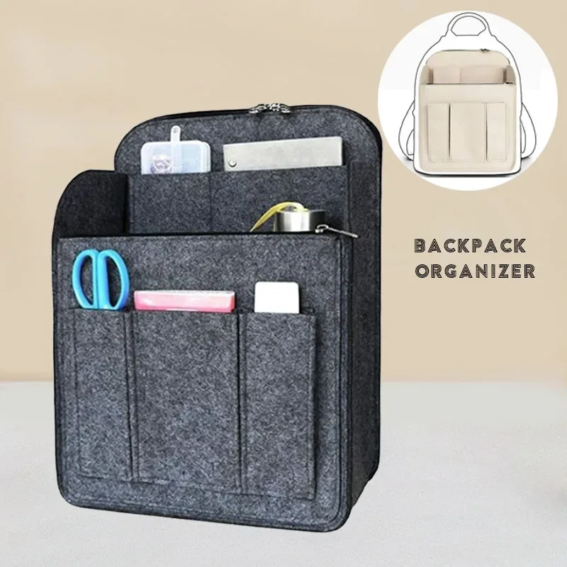 

Backpack Insert Storage Bags Handbag Organizer Backpack Bag Liner Organizer Bag Insert Women's Felt Cloth Toiletry Cosmetic Bag