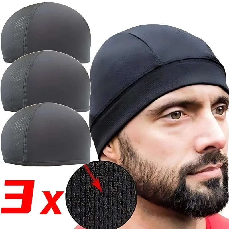 1-6pcs Cycling Helmet Hat Inner Cap Breathable Quick-drying Motorcycle Helmet Beanie Cap Outdoor Sports Motor Helmet Hats