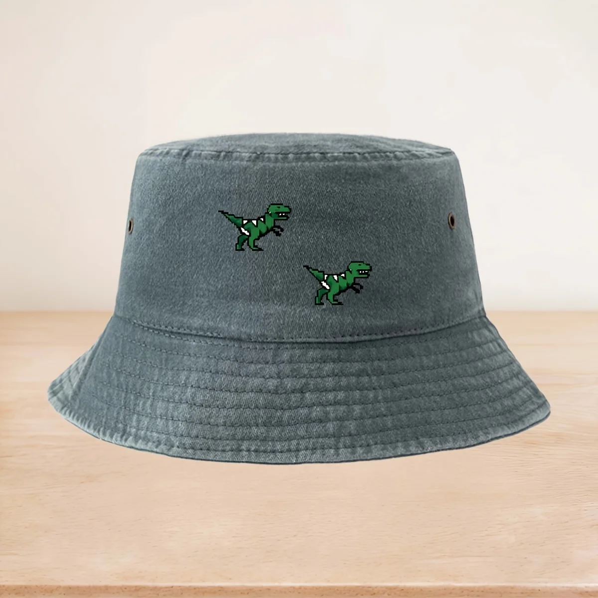 Men' & Women' T-Rex Dinosaur Print Bucket Hat - Lightweight Suitable for Fishing, Travel, Casual Outfits, Non-Elastic Unisex wit