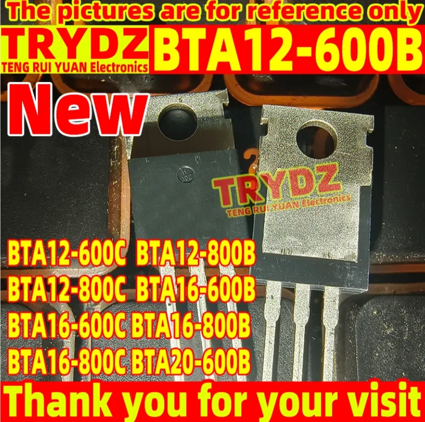 5pcs New BTA12-600B BTA12-600C BTA12-800B BTA12-800C BTA16-600B BTA16-600C BTA16-800B BTA16-800C BTA20-600B TO-220