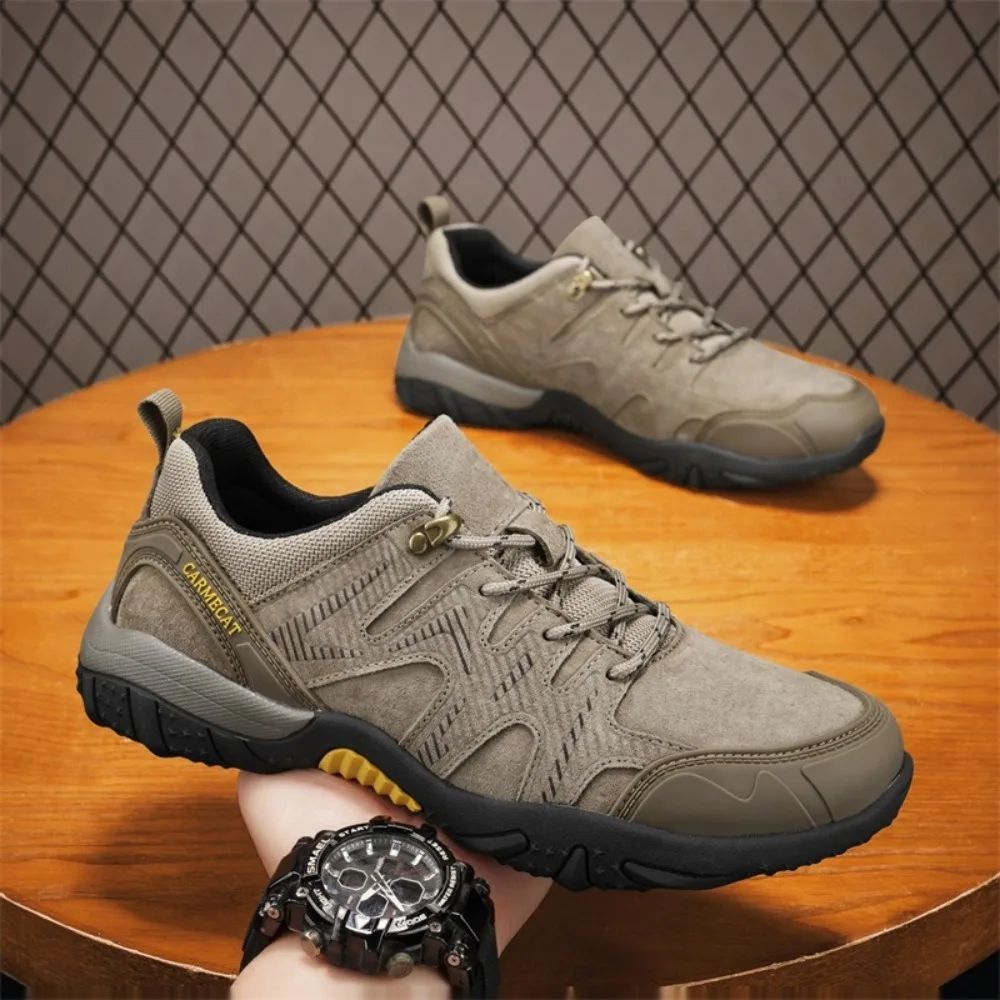 2026 Men's Hiking Shoes Suede Leather Outdoor Shoes Wear-resistant Men Trekking Walking Hunting Tactical Sneakers