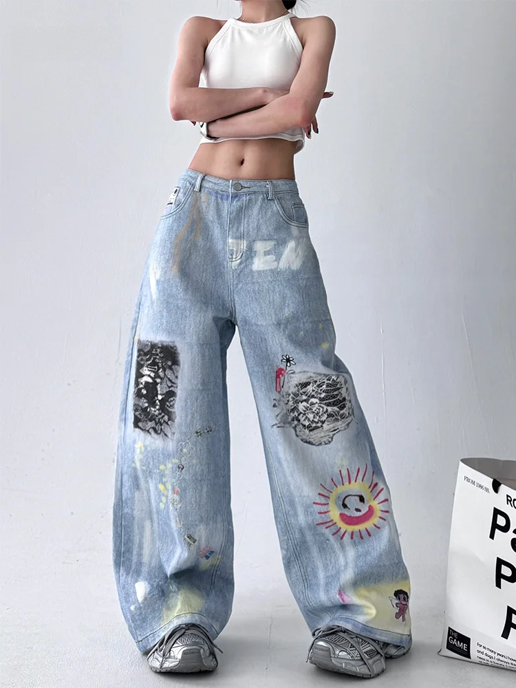 

Loose High-Waisted Wide-Leg Pants Women's Casual Style Design Sensation Streetwear Spring Summer New Arrival Cotton 100%