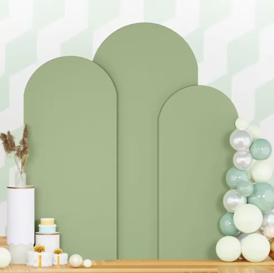 Hochzeitsbogen-Bezüge, 3er-Set, Spandex-Stretch-Bezüge für Bogenständer, dehnbare Hintergrundständer-Bezüge, 4ft, 5ft, 6ft, Ballonbogen-Bezüge – Detail 4