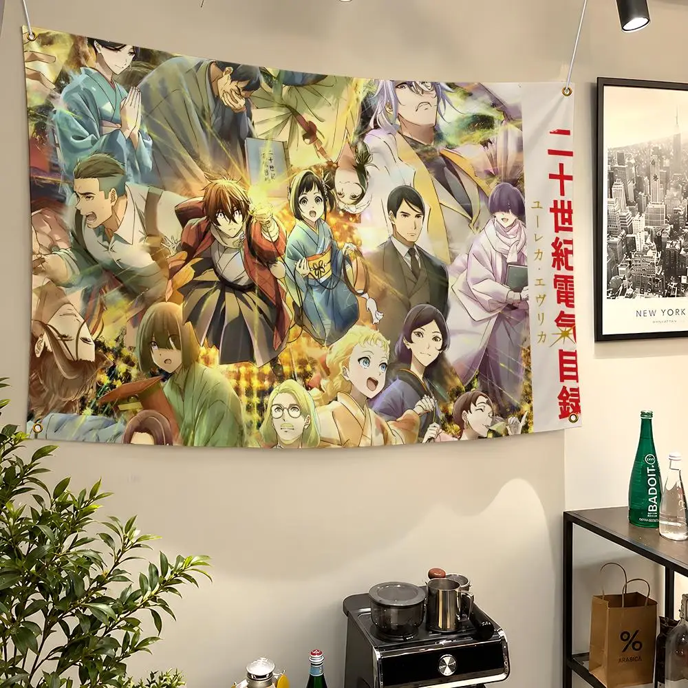 Anime Sparks of Tomorrow Steampunk Kyoto Flags Wall Hanging Flag Banners For Birthday Parties Outdoor Bedroom Dorm Room Decor
