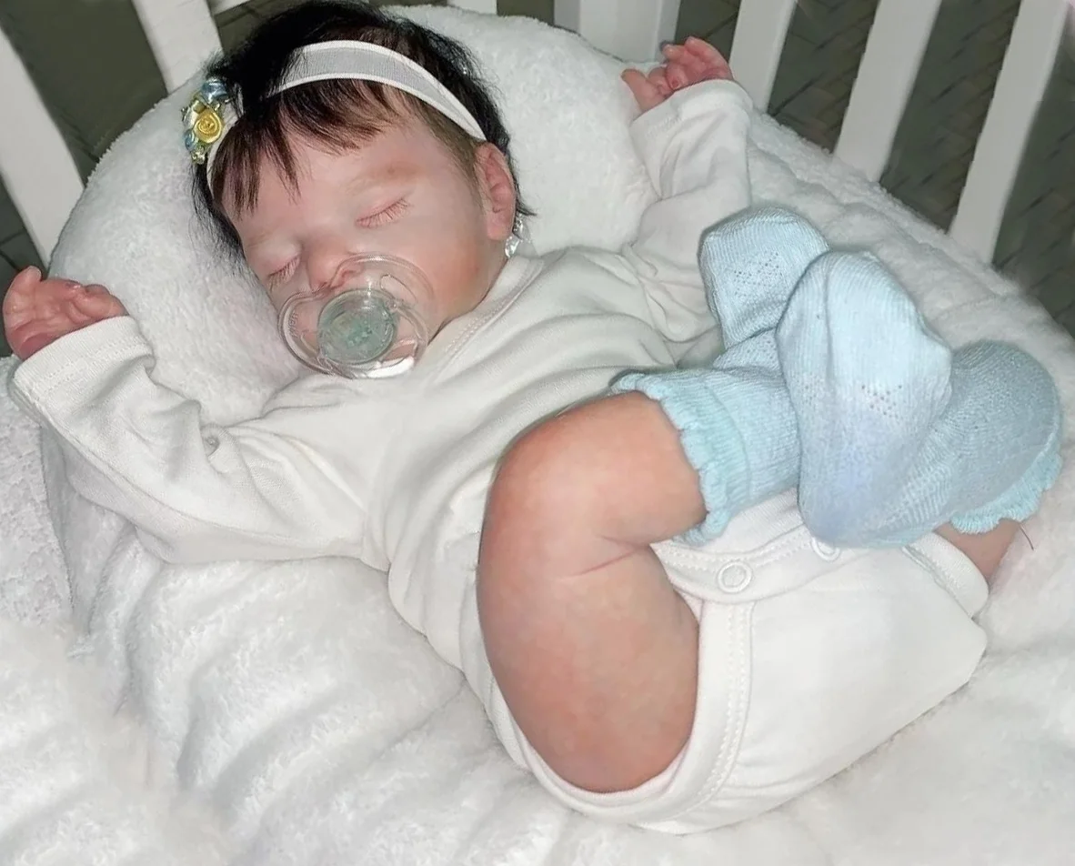 18 inch Sam pasgeboren peuter herboren pop levensechte zachte aanraking meerdere lagen schilderen 3D huid met zichtbare aderen handwortelhaar