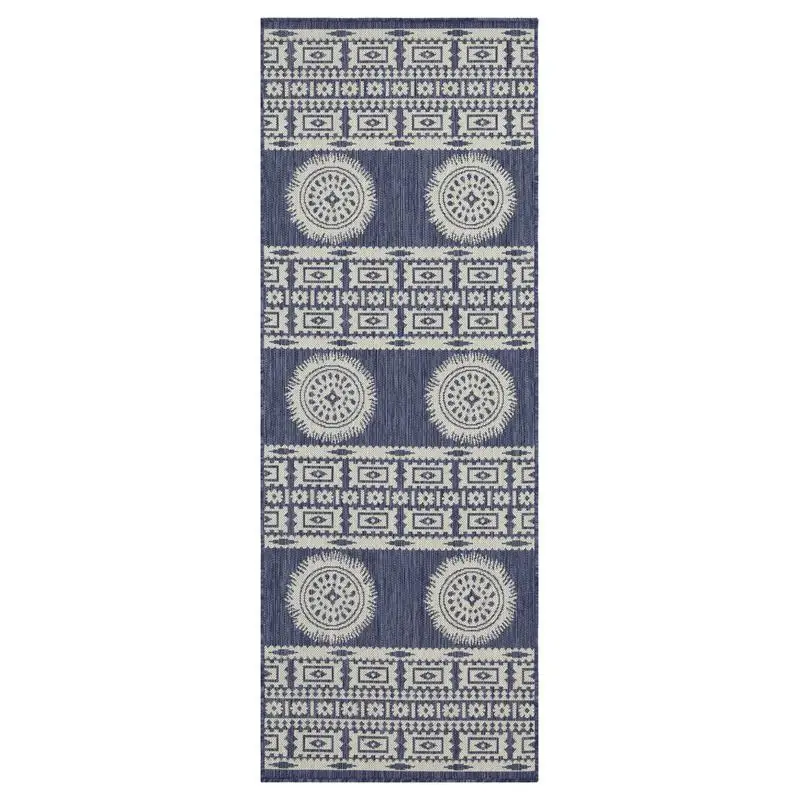

Blue Indoor/Outdoor Area Rug 2.7 ft x 7.3 ft for Living Room or Patio, Durable and Stylish Design, Perfect for Home Decor