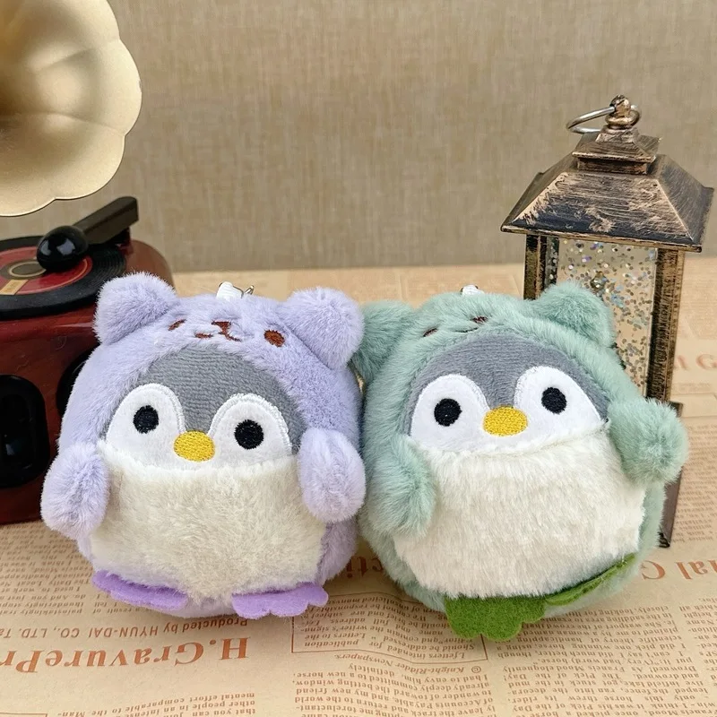 Boneca de pinguim de brinquedo de pelúcia, mini chaveiro de pelúcia bonito pingente pequeno, animal de pelúcia macio e fofo, adorável boneca de presente de casamento