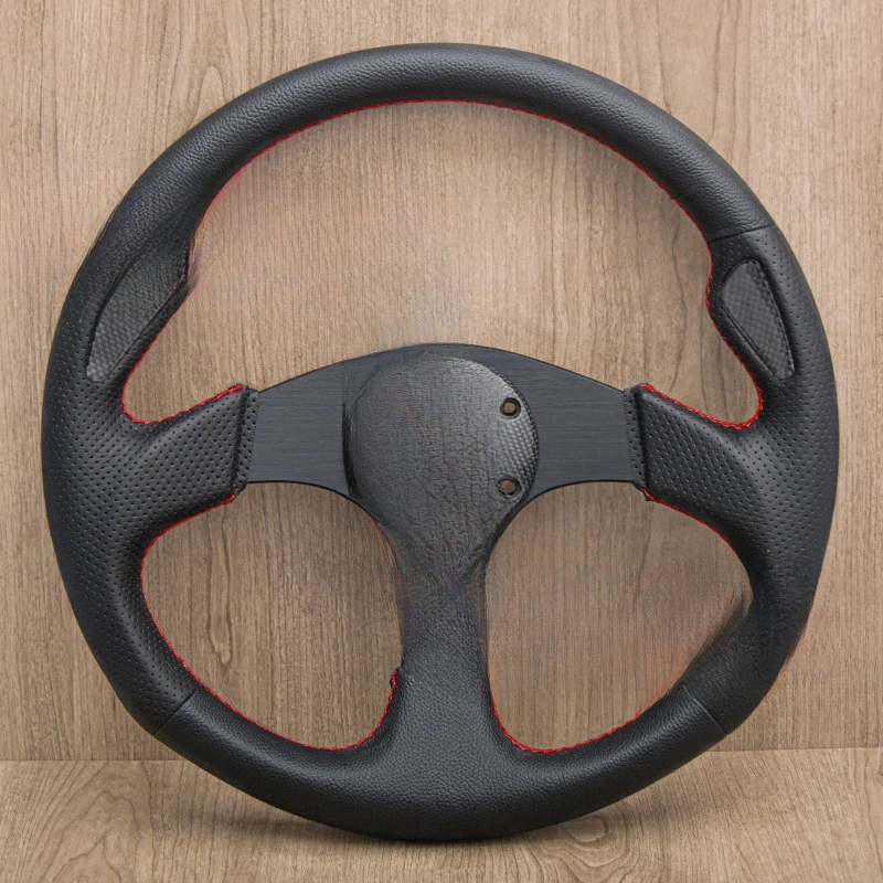 Car modified general leather steering wheel, competitive quick-release racing carbon fiber leather titanium wheel