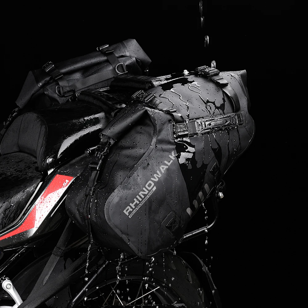 Rhinowalk Motorcycle Saddle Bag Waterproof 18/28/48L Side Pannier Bags Adventure Touring Travel Luggage Motorcycle Accessories